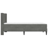 Bed Frame with Mattress Dark Grey 90 x 190 cm Velvet - Close-Up Angle