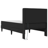 Bed Frame with Mattress Black 90 x 190 cm Faux Leather - Extra Image