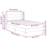 Bed Frame Dark Grey 90 x 190 cm Polyester