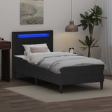 Bed Frame with LED Strip Lights Black 90 x 190 cm Faux Leather - Top-Down View