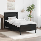 Bed Frame with LED Strip Lights Black 90 x 190 cm Faux Leather