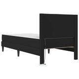 Bed Frame with LED Strip Lights Black 90 x 190 cm Faux Leather - Extra Image