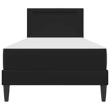Bed Frame with LED Strip Lights Black 90 x 190 cm Faux Leather - Low Angle