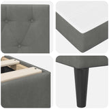Bed Frame with Mattress Dark Grey 90 x 190 cm Velvet - Extra Image
