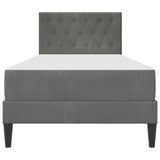 Bed Frame with Mattress Dark Grey 90 x 190 cm Velvet