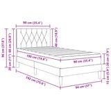 Bed Frame with Mattress Dark Grey 90 x 190 cm Velvet - Extra Image