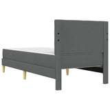 Bed Frame with Mattress Dark Grey 90 x 190 cm Fabric - Low Angle