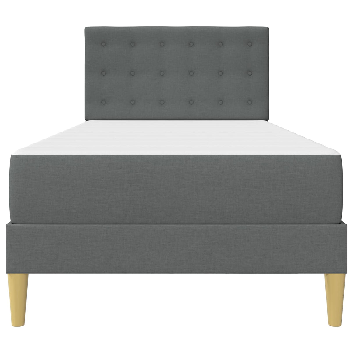 Bed Frame with Mattress Dark Grey 90 x 190 cm Fabric