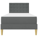 Bed Frame with Mattress Dark Grey 90 x 190 cm Fabric