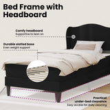 Bed Frame with Headboard Black 90 x 190 cm Faux Leather - Extra Image