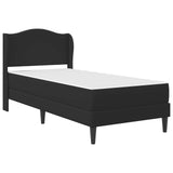 Bed Frame with Headboard Black 90 x 190 cm Faux Leather - Side View