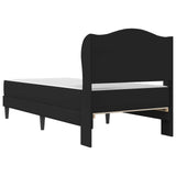 Bed Frame with Headboard Black 90 x 190 cm Faux Leather - Low Angle