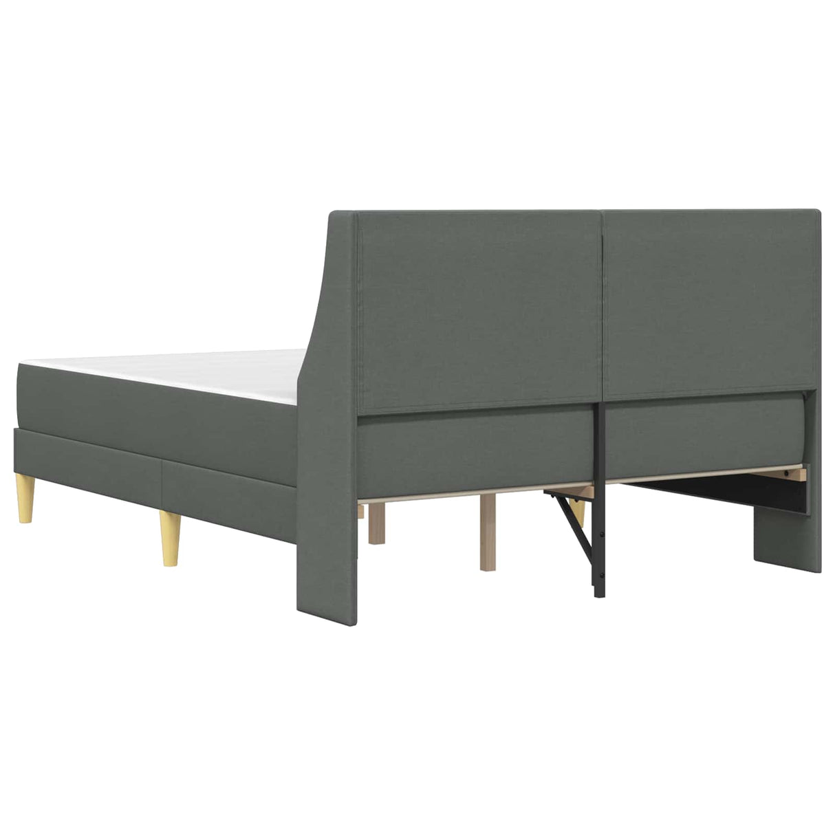 Bed Frame with Mattress Dark Grey 137 x 190 cm Fabric
