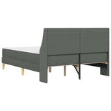 Bed Frame with Mattress Dark Grey 137 x 190 cm Fabric - Low Angle