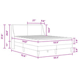 Bed Frame with Mattress Dark Grey 137 x 190 cm Fabric - Extra Image
