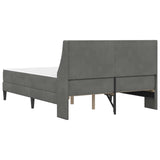 Bed Frame with Mattress Dark Grey 137 x 190 cm Velvet - Low Angle