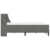 Bed Frame with Mattress Dark Grey 137 x 190 cm Velvet - Close-Up Angle