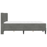 Bed Frame with Mattress Dark Grey 137 x 190 cm Velvet - Close-Up Angle