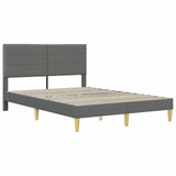 Bed Frame with Mattress Dark Grey 137 x 190 cm Fabric