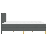 Bed Frame with Mattress Dark Grey 137 x 190 cm Fabric - Close-Up Angle