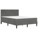 Bed Frame with Mattress Dark Grey 137 x 190 cm Velvet