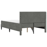Bed Frame with Mattress Dark Grey 137 x 190 cm Velvet - Low Angle