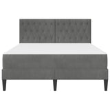 Bed Frame with Mattress Dark Grey 137 x 190 cm Velvet
