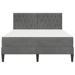 Bed Frame with Mattress Dark Grey 137 x 190 cm Velvet