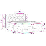 Bed Frame with Mattress Dark Grey 137 x 190 cm Velvet - Extra Image