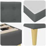 Bed Frame with Mattress Dark Grey 137 x 190 cm Fabric - Extra Image