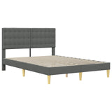 Bed Frame with Mattress Dark Grey 137 x 190 cm Fabric - Top-Down View