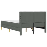 Bed Frame with Mattress Dark Grey 137 x 190 cm Fabric - Low Angle