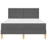 Bed Frame with Mattress Dark Grey 137 x 190 cm Fabric - Rear View