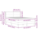 Bed Frame with Mattress Dark Grey 137 x 190 cm Fabric - Extra Image