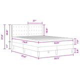 Bed Frame with Mattress Dark Grey 137 x 190 cm Fabric - Extra Image