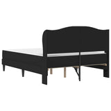 Bed Frame with Headboard Black 137 x 190 cm Faux Leather - Low Angle