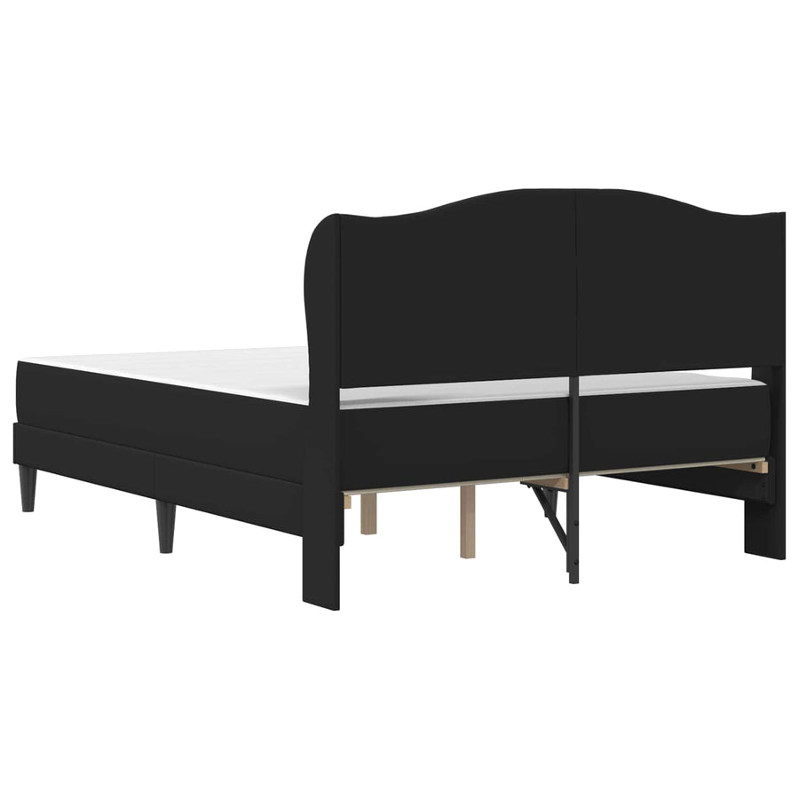 Bed Frame with Mattress Black 137 x 190 cm Faux Leather