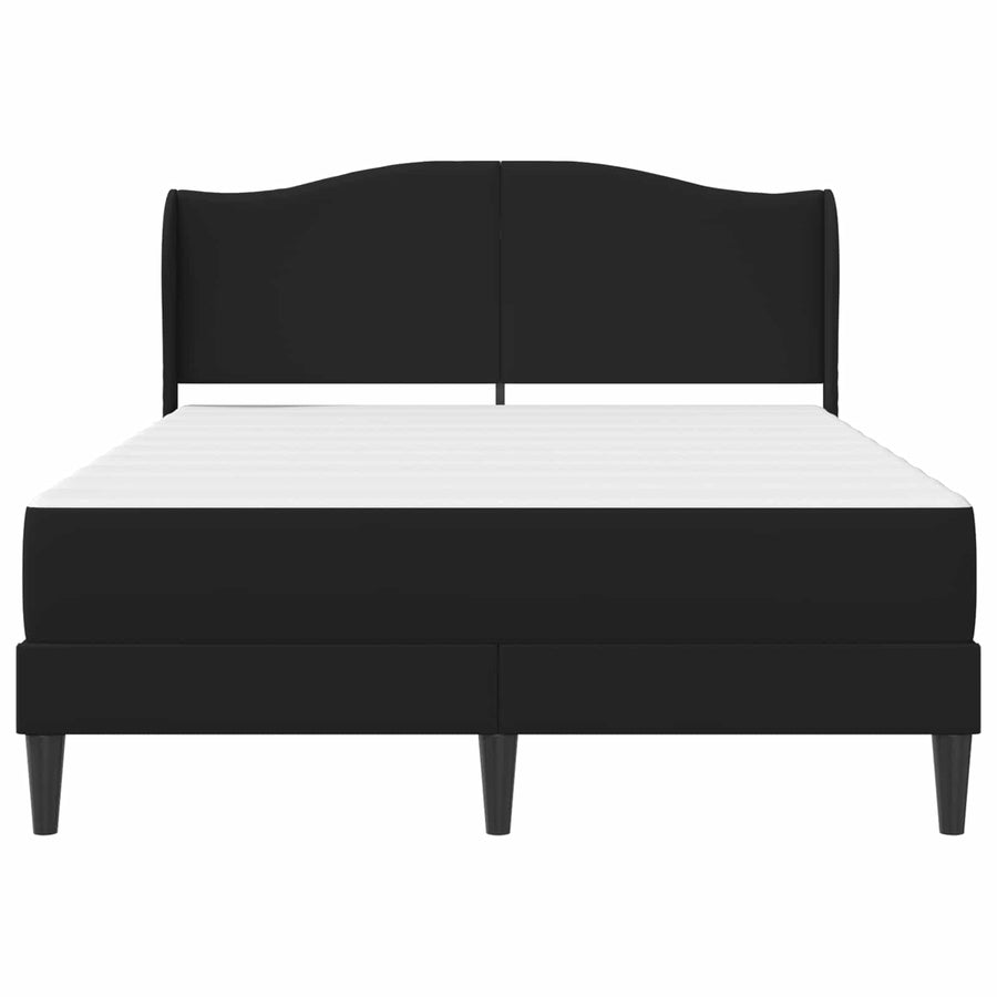 Bed Frame with Mattress Black 137 x 190 cm Faux Leather