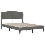 Bed Frame with Mattress Dark Grey 137 x 190 cm Velvet