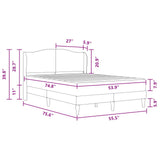 Bed Frame with Headboard Dark Grey 137 x 190 cm Velvet - Extra Image