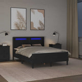 Bed Frame with Mattress Black 137 x 190 cm Faux Leather
