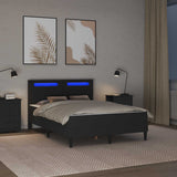 Bed Frame with Mattress Black 137 x 190 cm Faux Leather