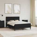 Bed Frame with Mattress Black 137 x 190 cm Faux Leather
