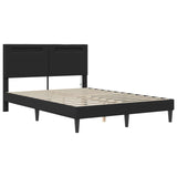 Bed Frame with Mattress Black 137 x 190 cm Faux Leather