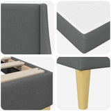 Bed Frame with Mattress Dark Grey 107 x 203 cm Fabric - Extra Image