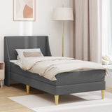 Bed Frame with Mattress Dark Grey 107 x 203 cm Fabric