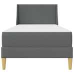 Bed Frame with Mattress Dark Grey 90 x 200 cm Fabric