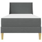 Bed Frame with Mattress Dark Grey 90 x 200 cm Fabric - Rear View