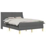 Bed Frame with Mattress Dark Grey 137 x 190 cm Fabric