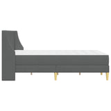 Bed Frame with Mattress Dark Grey 137 x 190 cm Fabric - Close-Up Angle